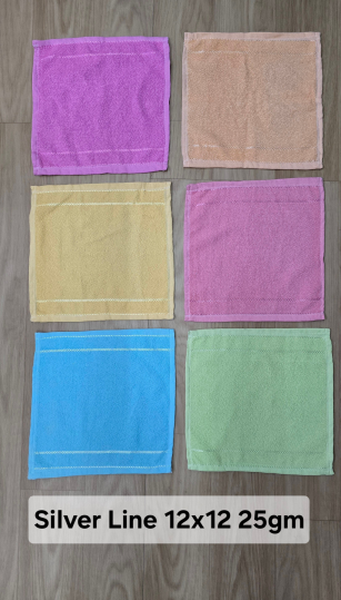 Soft cotton Blend Silver Line Face Towel 11 x 11 ( 20gm-25gm) ( one pc )