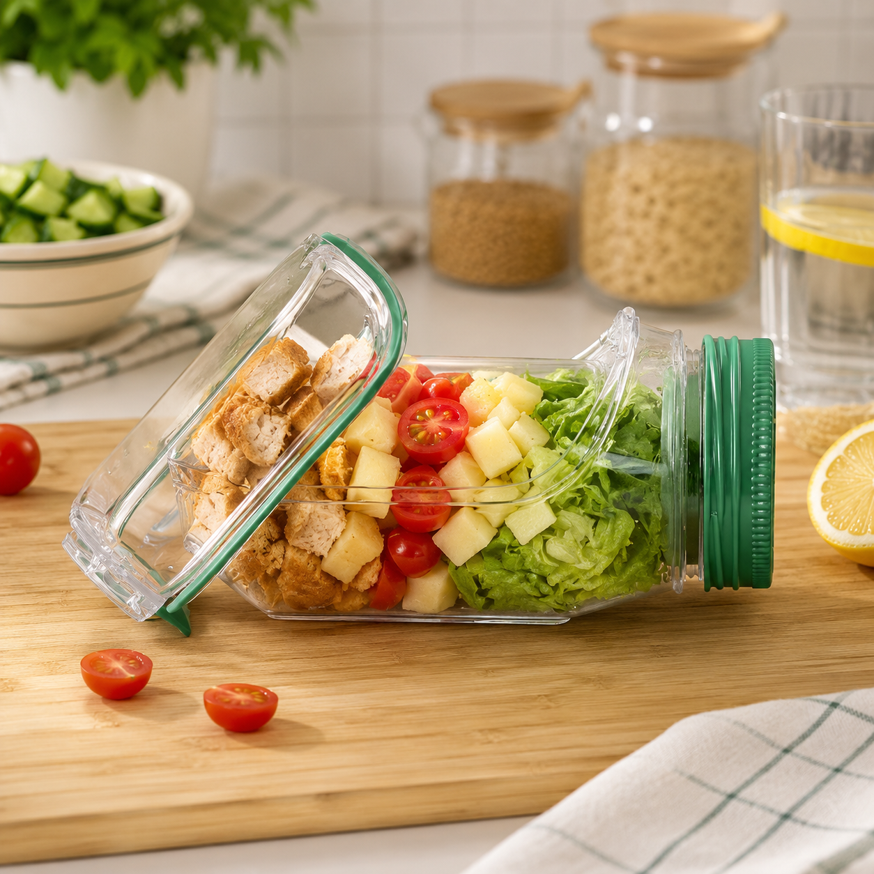 2-in-1 Salad Jar & Bowl