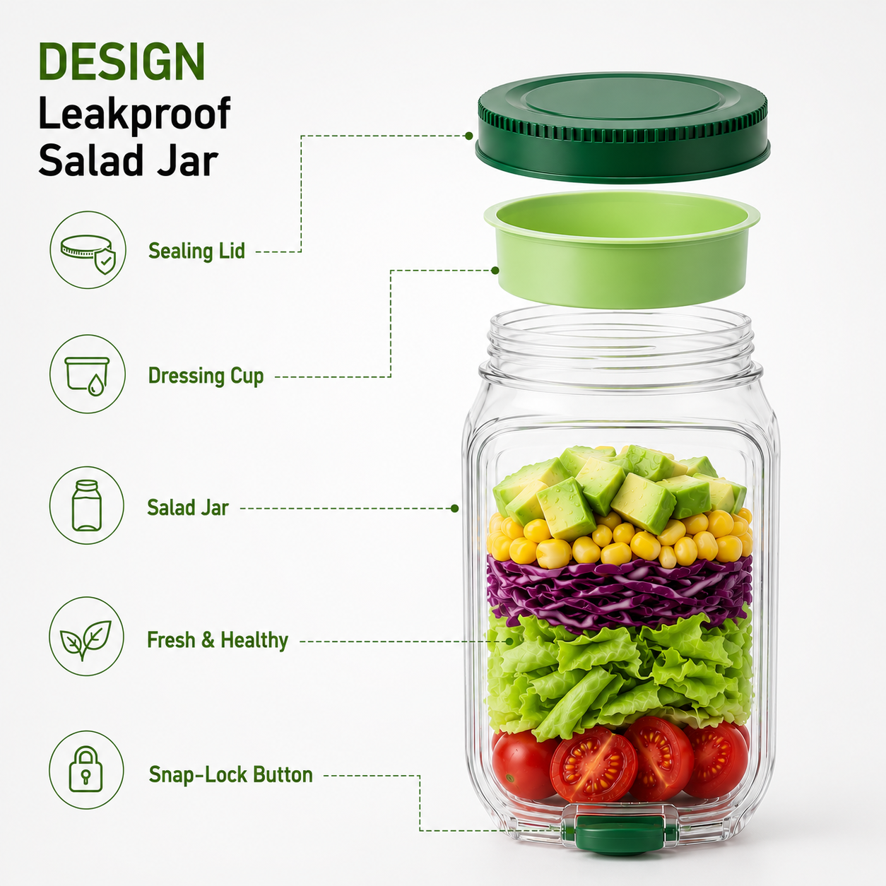 2-in-1 Salad Jar & Bowl