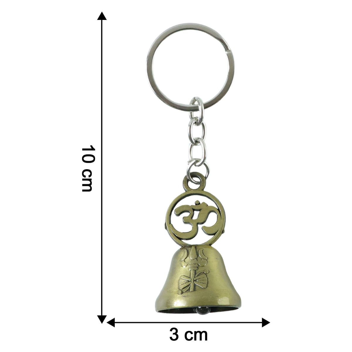 Om Symbol Temple Bell Metal Keychain (1 Pc)