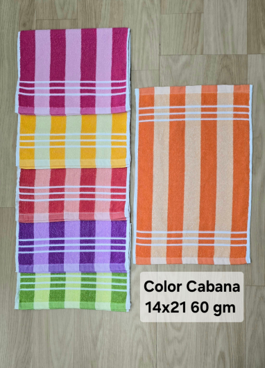 Soft Color Cabana Medium Cotton Blend Hand Towel 13 x 20 ( 55gm-60gm) ( one pc )