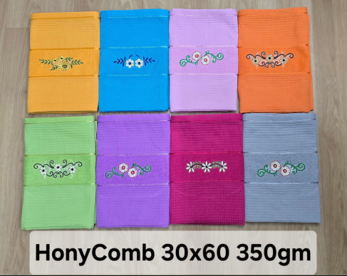 Soft Honey Comb Cotton Blend Bath Towels 29 x 58 (320gm-350gm) ( one pc )