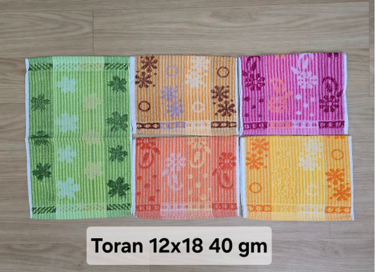 Soft Toran Small Cotton Blend Hand Towel 11 x 17 ( 35gm-40gm ) ( one pc )