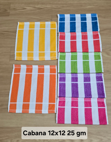 Soft cotton Blend Cabana Face Towel 11 x 11 ( 20gm-25gm) ( one pc )