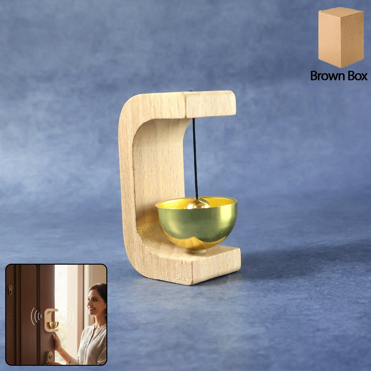 Megnetic Zen Bell for Meditation with Wooden Stand (1 Pc)